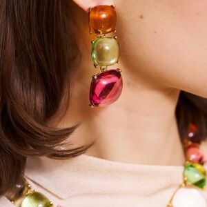 Kenneth Jay Lane Pastel Stones Drop Earrings
